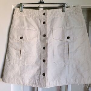 Banana Republic Factory Tan 18” Linen blend skirt size 10 smoke free home